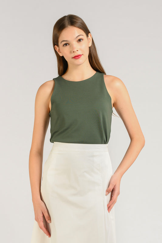 Round-Neck Top - Pine