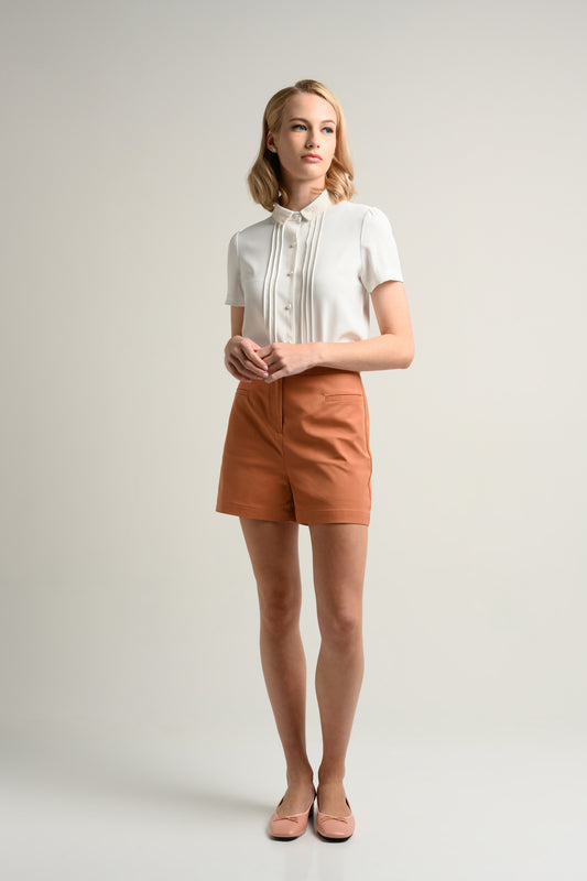 Rosylee Rosylee Slim Fit High Waist Shorts - Marmalade 2