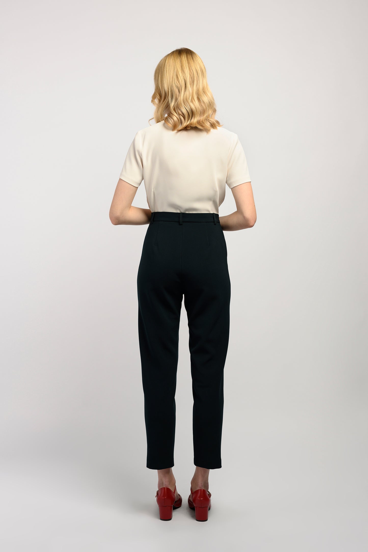 Pleated Peg Leg Trousers - Forest