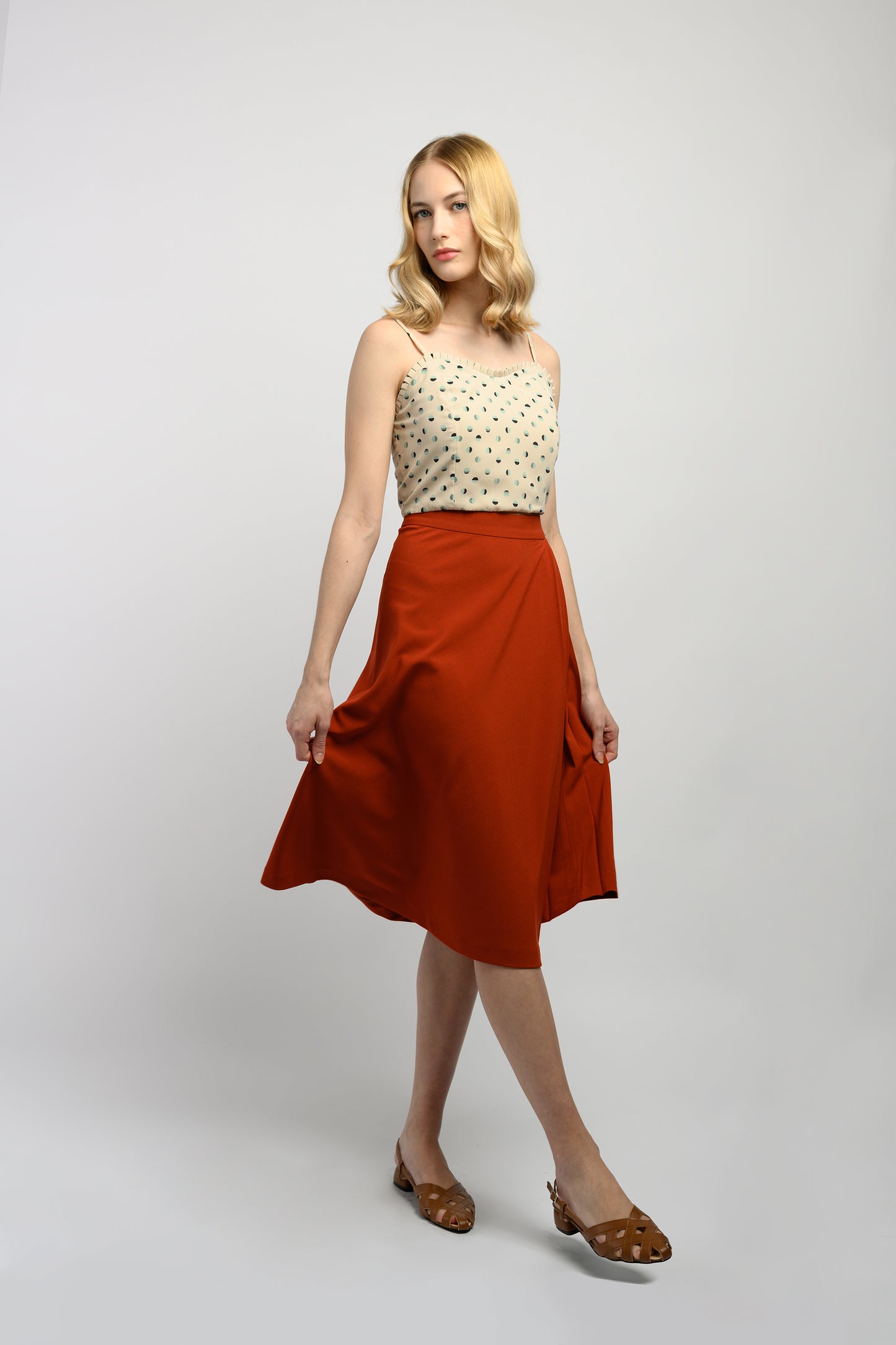 Printed Crop Top - Cream