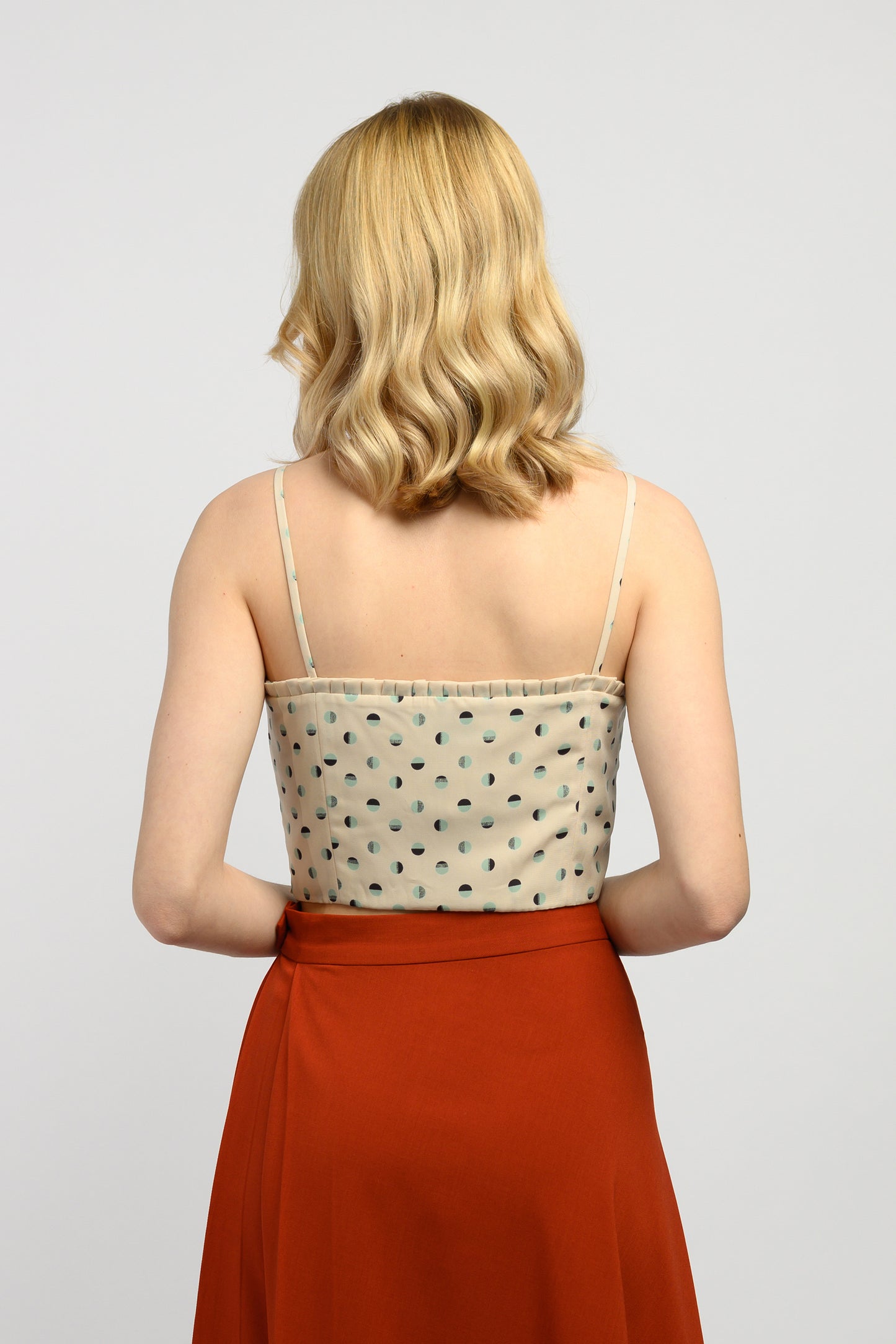 Printed Crop Top - Cream