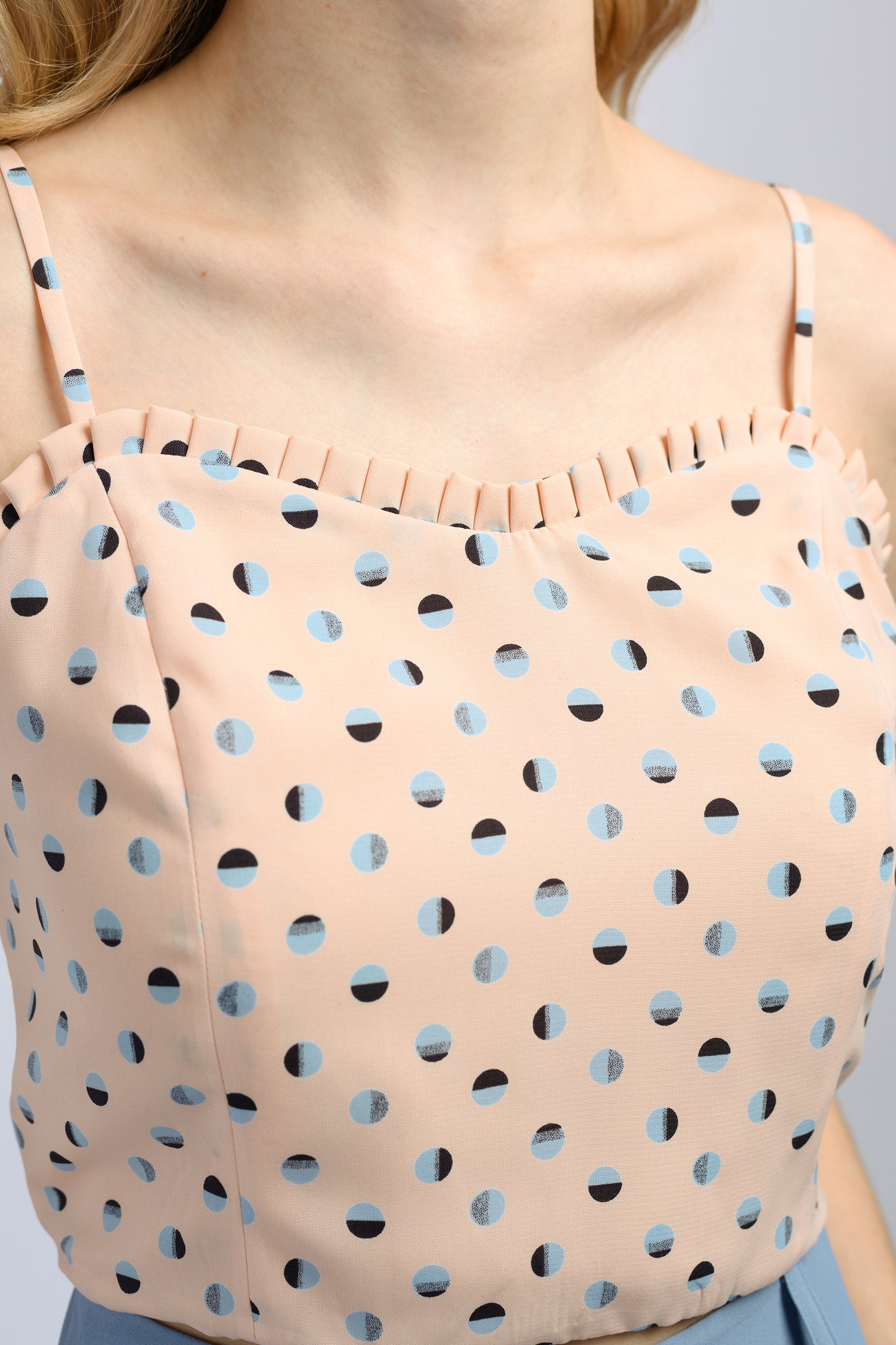 Printed Crop Top - Peach
