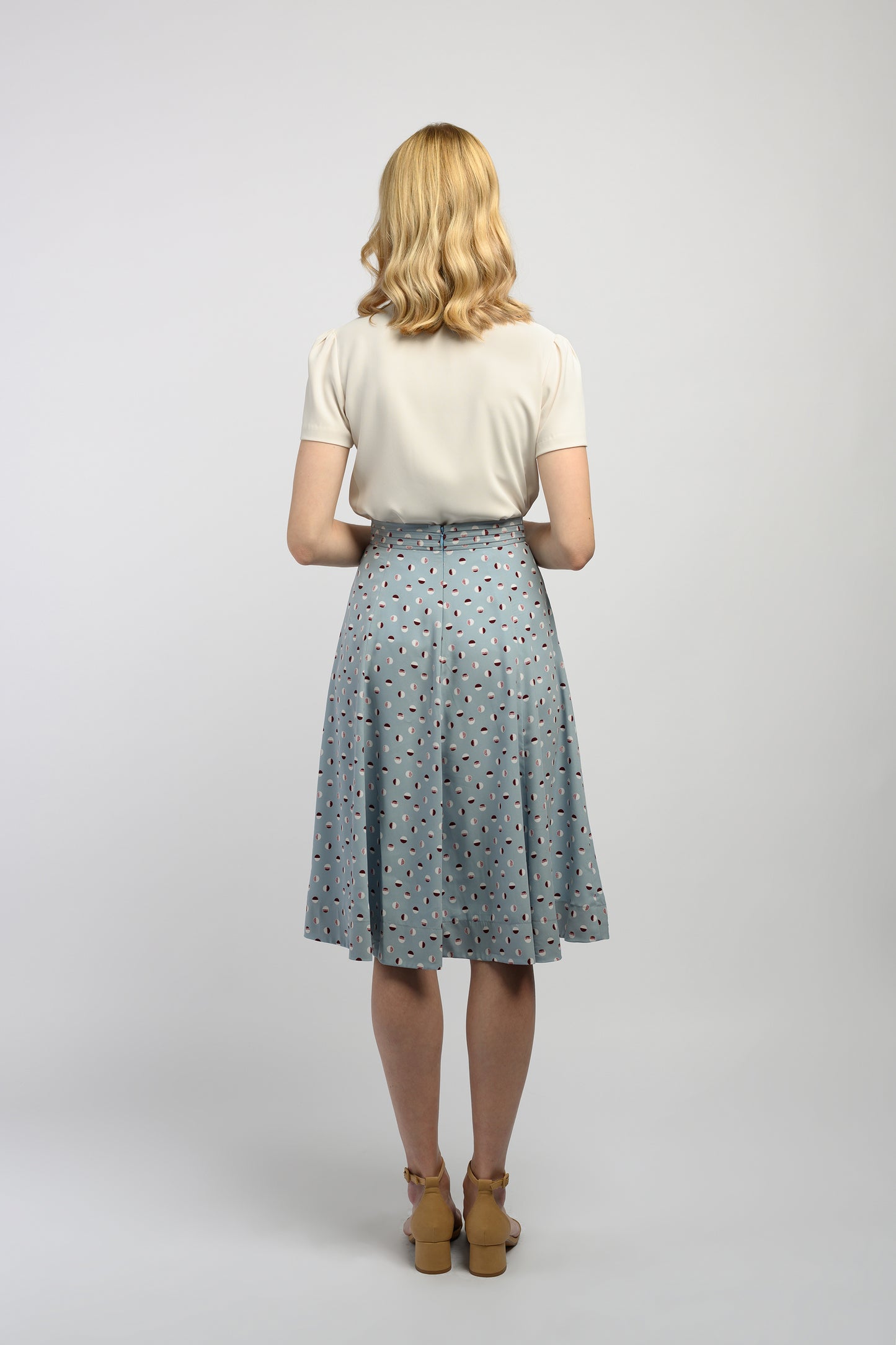 Printed Midi Skirt - Blue