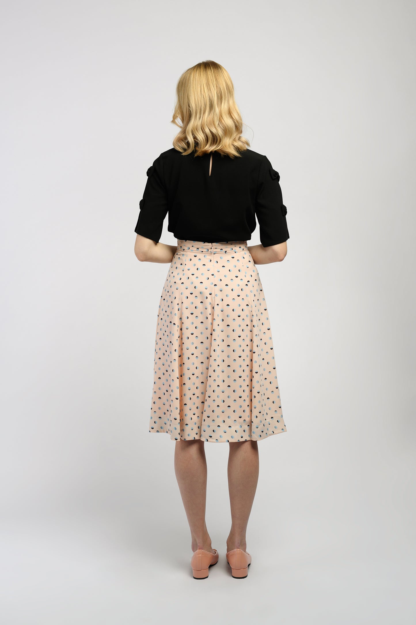 Printed Midi Skirt - Peach