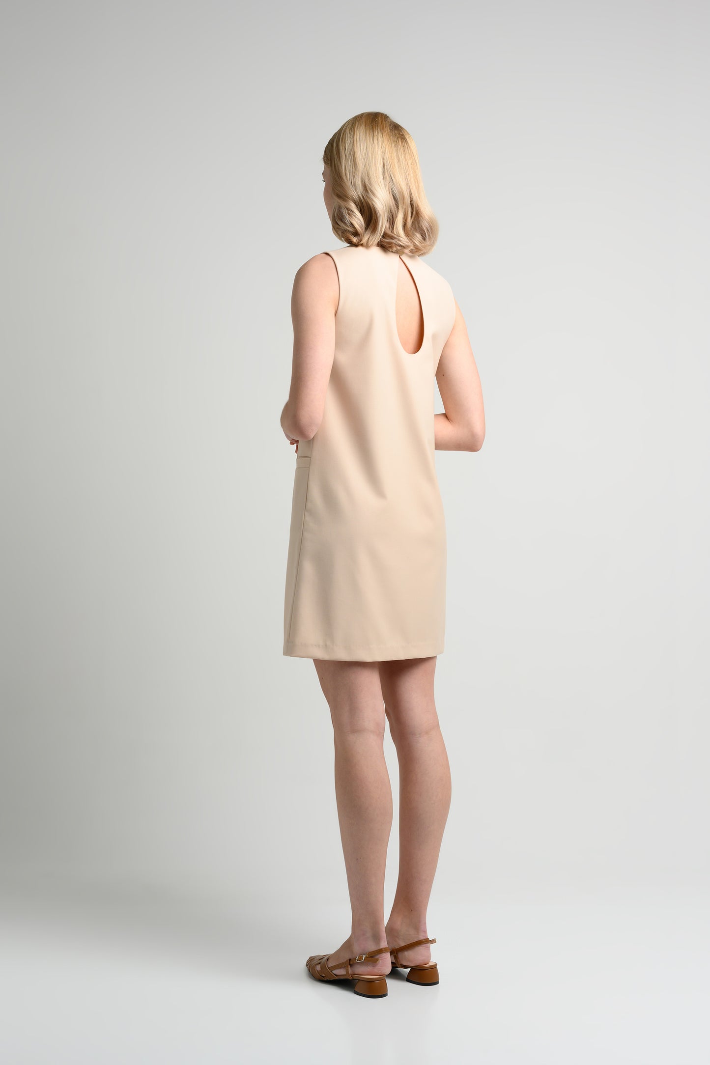 Rosylee Petite Bow Shift Dress - Ecru 4