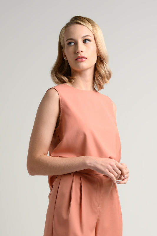 Rosylee Round Neck Shell Top - Coral 4