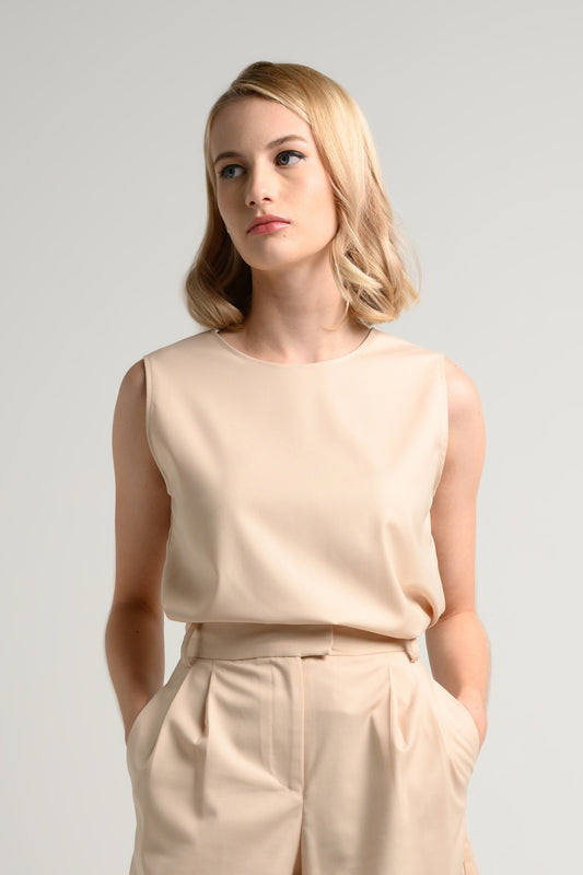 Rosylee Round Neck Shell Top - Ecru 5