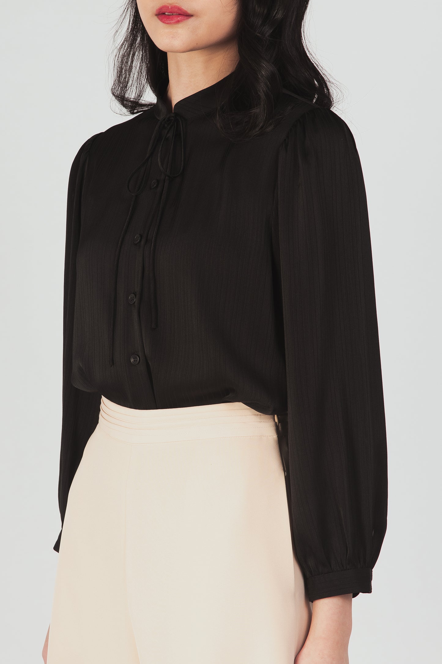 Tie Ribbon Blouse - Black