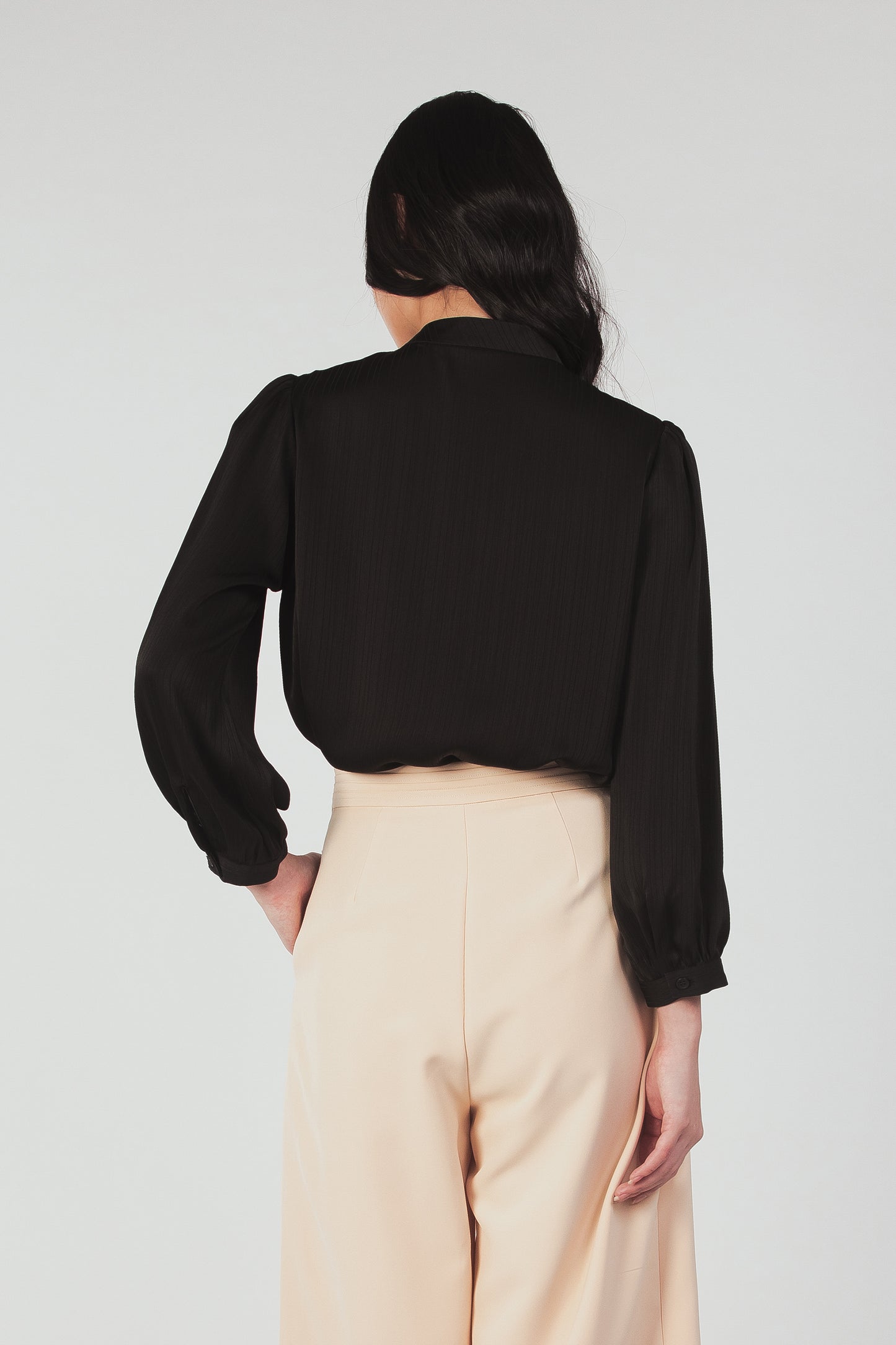 Tie Ribbon Blouse - Black