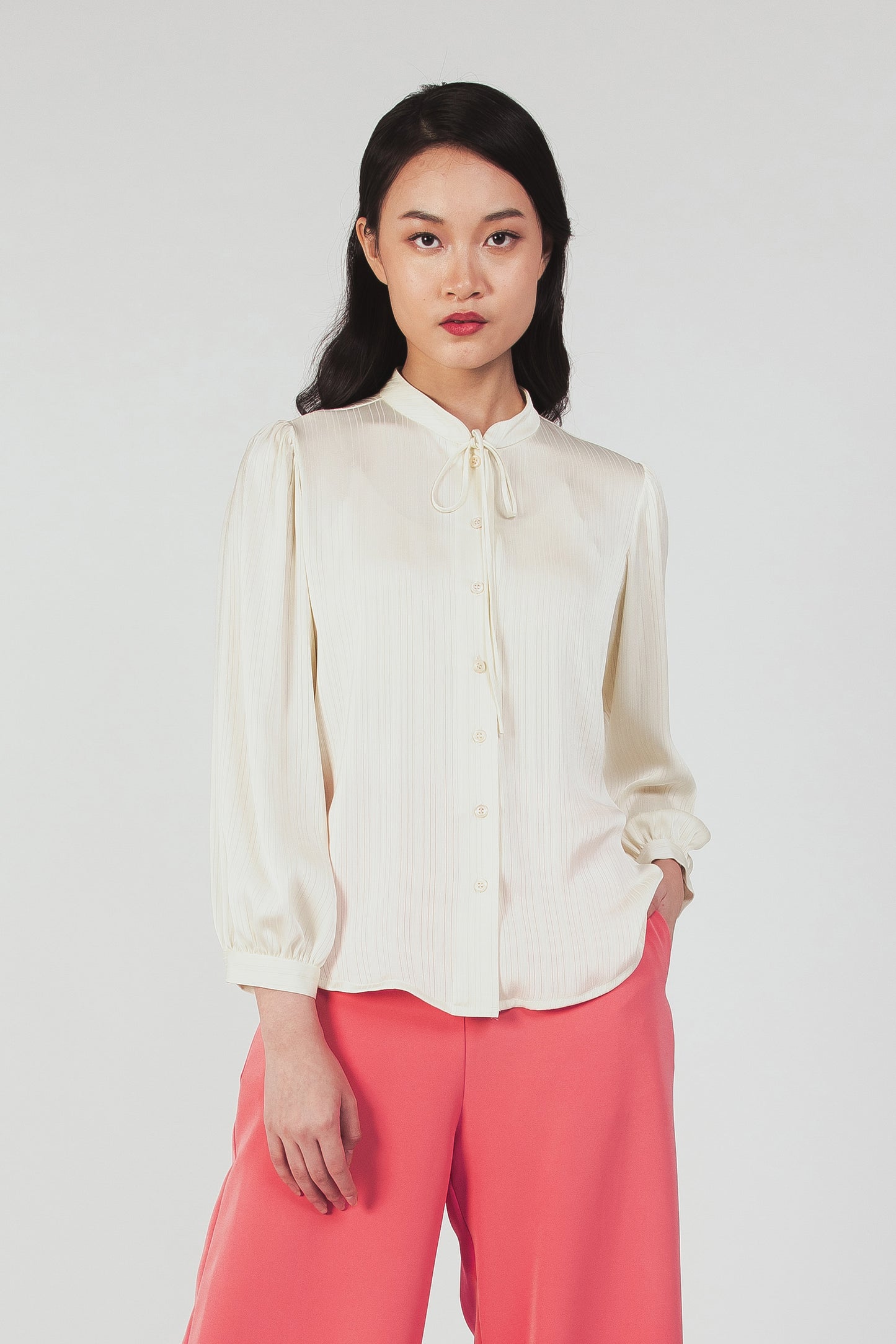 Tie Ribbon Blouse - Ivory