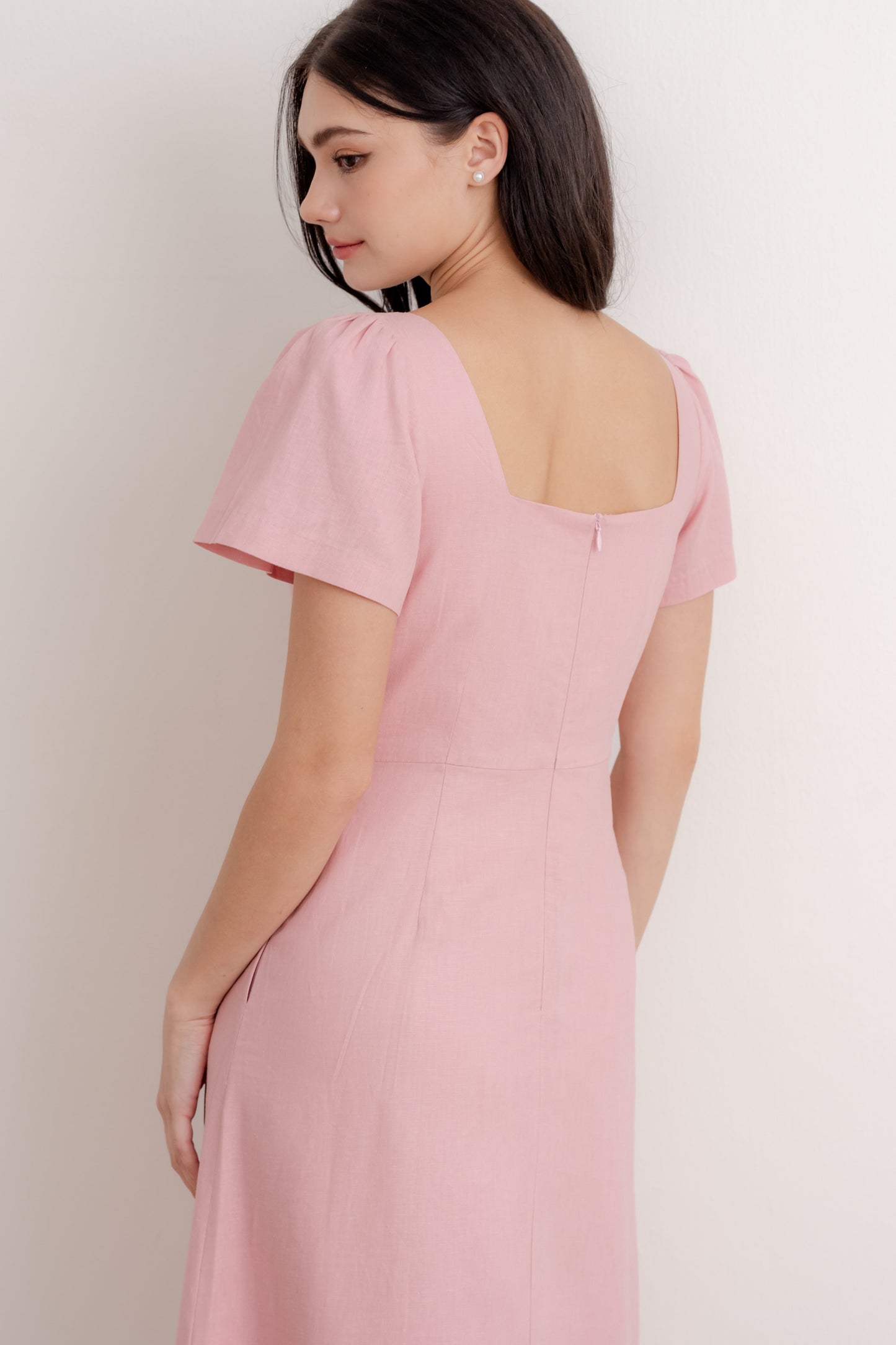 Scoop Neck A-line Tea Dress - Blush