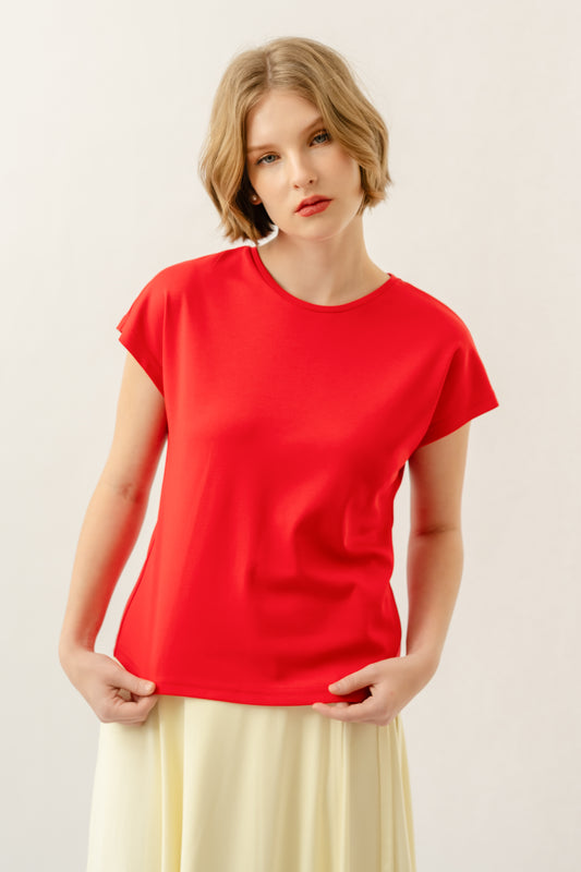 Cap Sleeve Top - Crimson