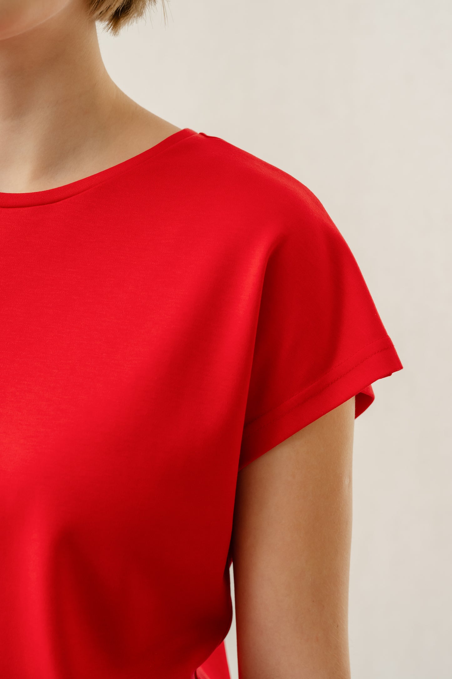 Cap Sleeve Top - Crimson