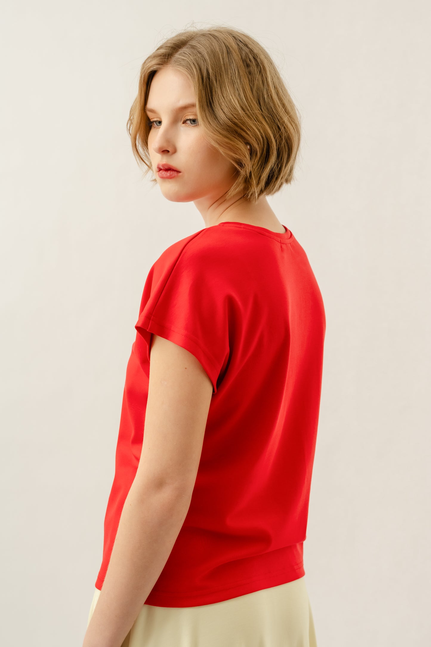 Cap Sleeve Top - Crimson