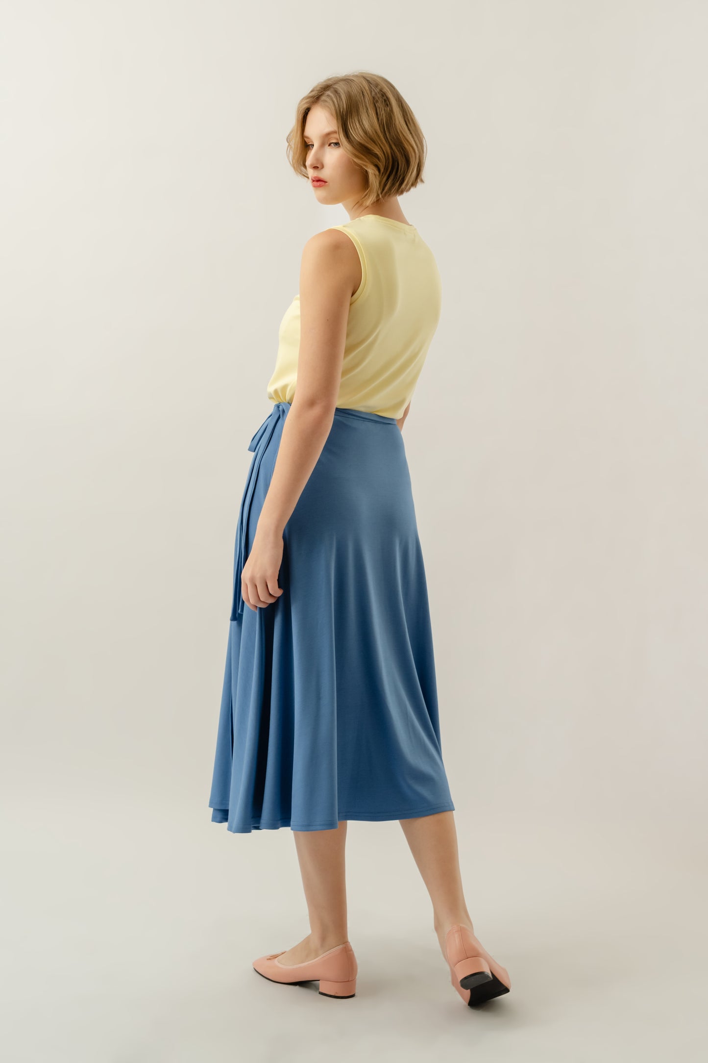 Bamboo Wrap Skirt - Sky