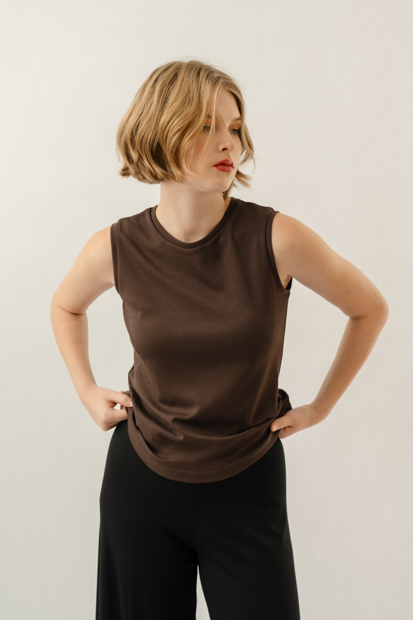 Sleeveless Top - Chocolate