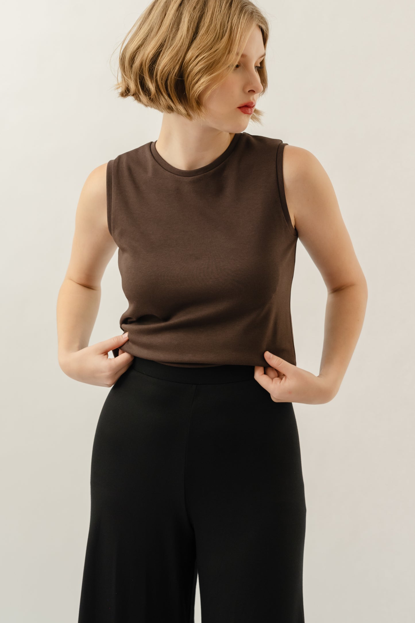 Sleeveless Top - Chocolate