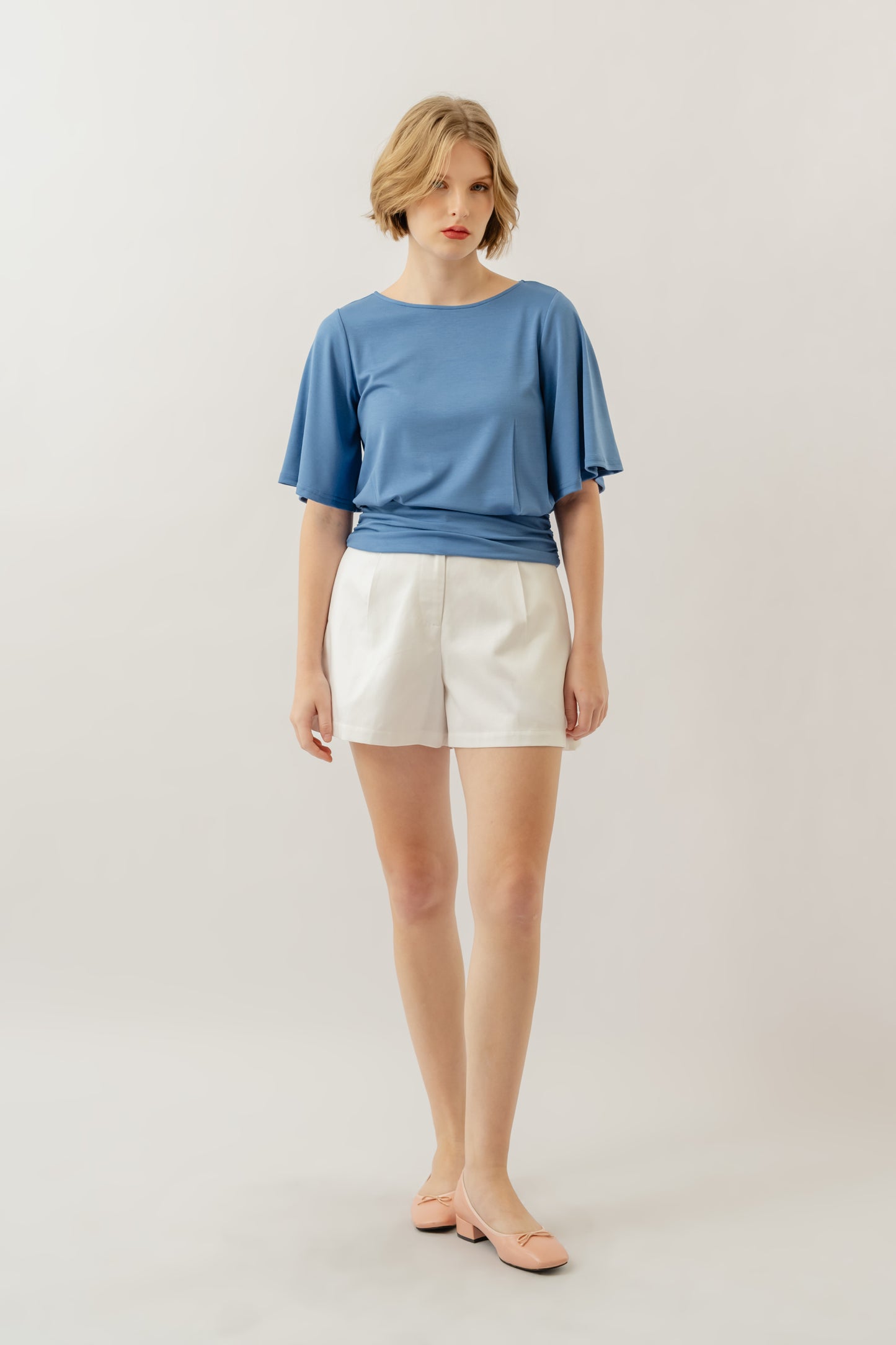 Bamboo Flutter Sleeve Top - Sky