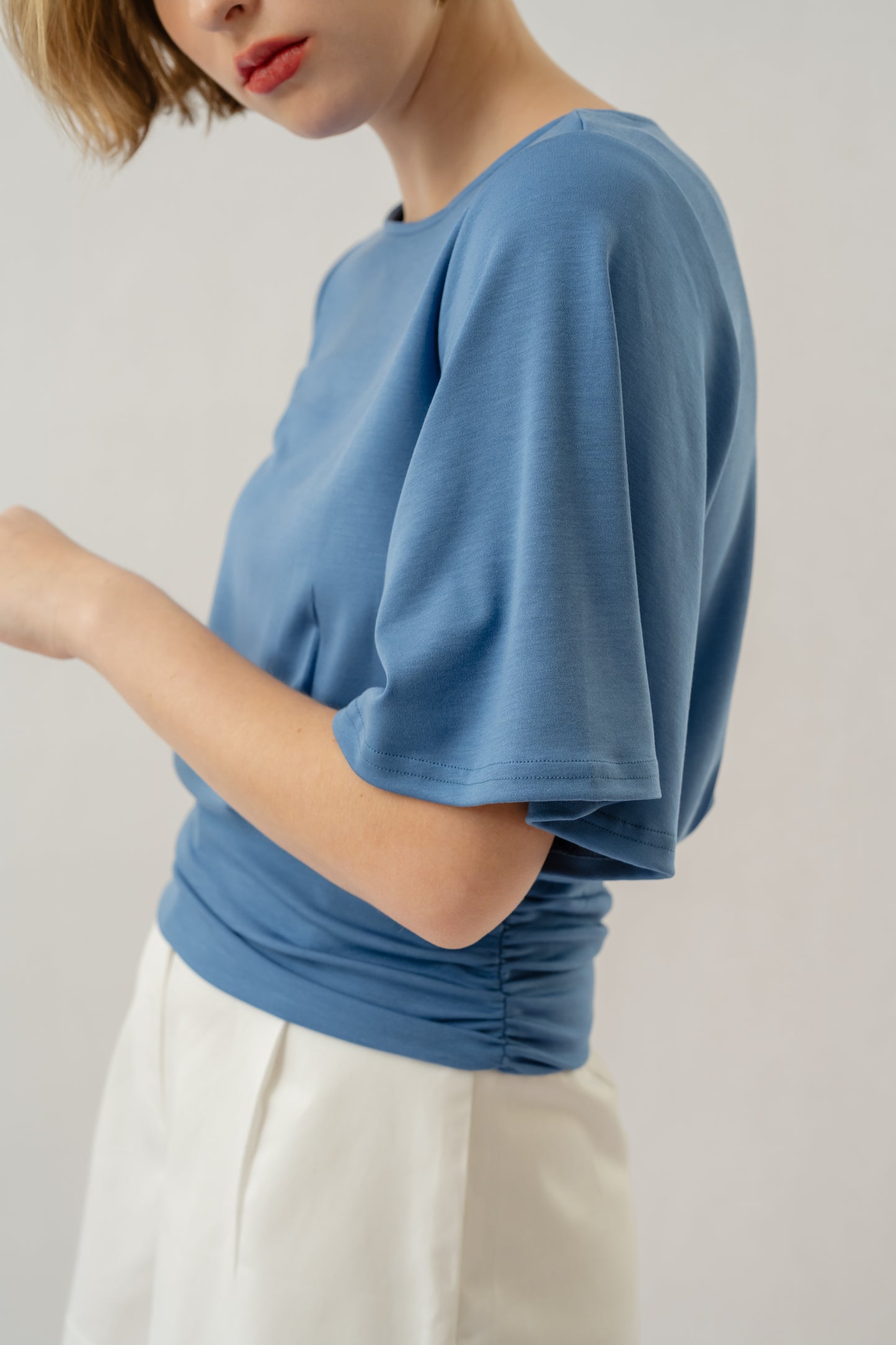 Bamboo Flutter Sleeve Top - Sky