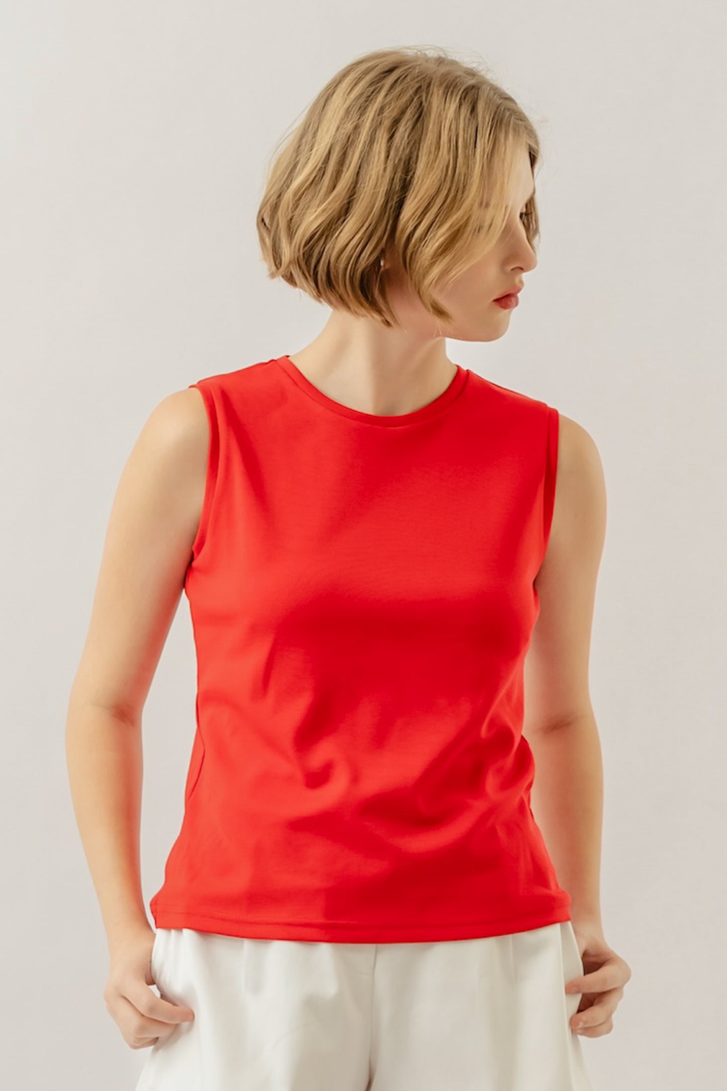 Sleeveless Top - Crimson