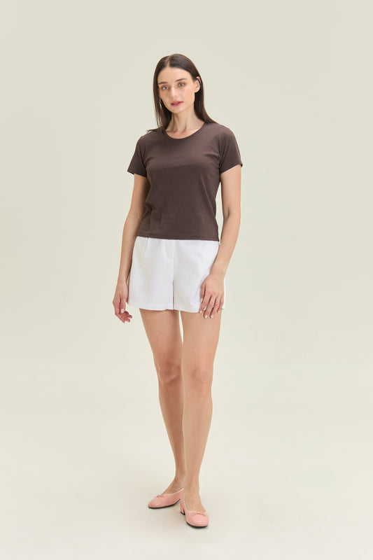 City Tee, Crew Neck - Chocolate