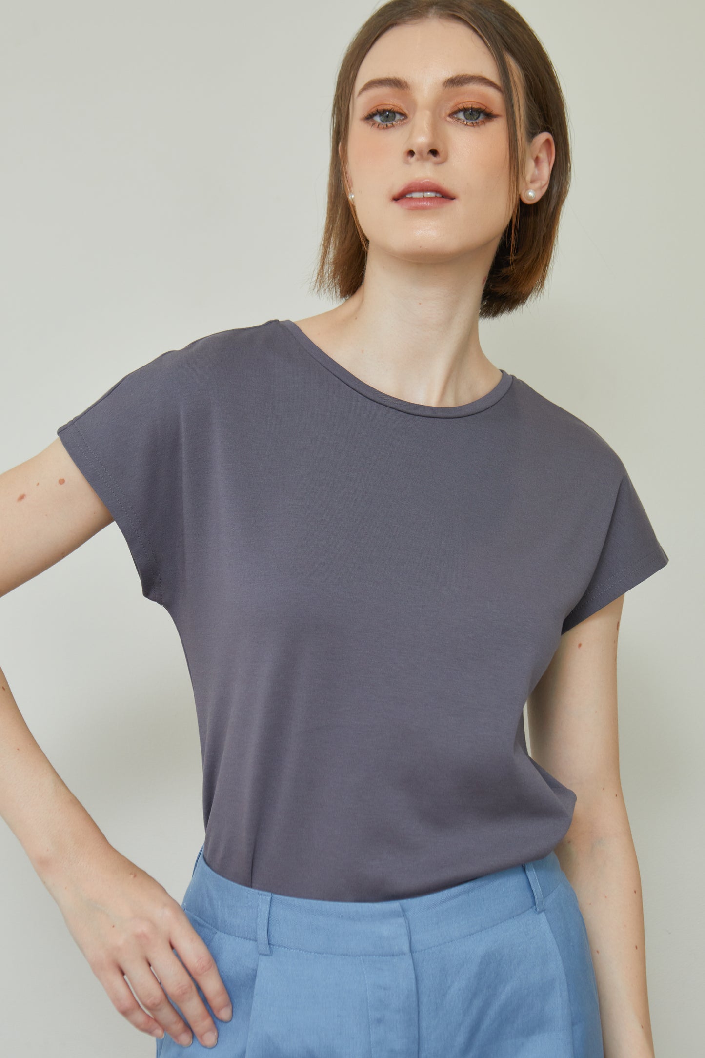 Cap Sleeve Top - Slate