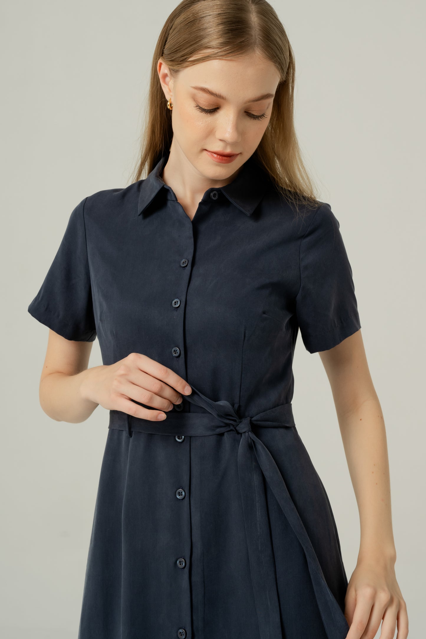 Classic Shirt Dress - Navy