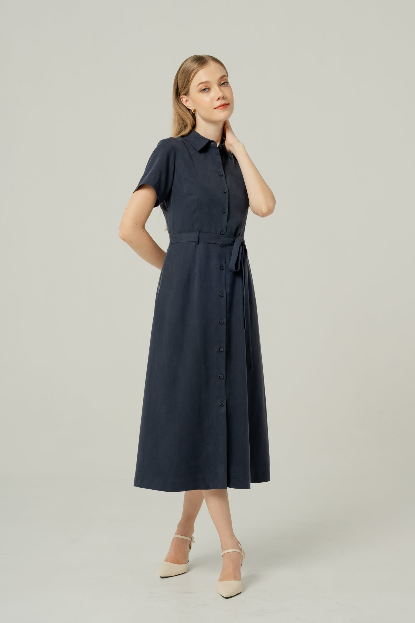 Classic Shirt Dress - Navy