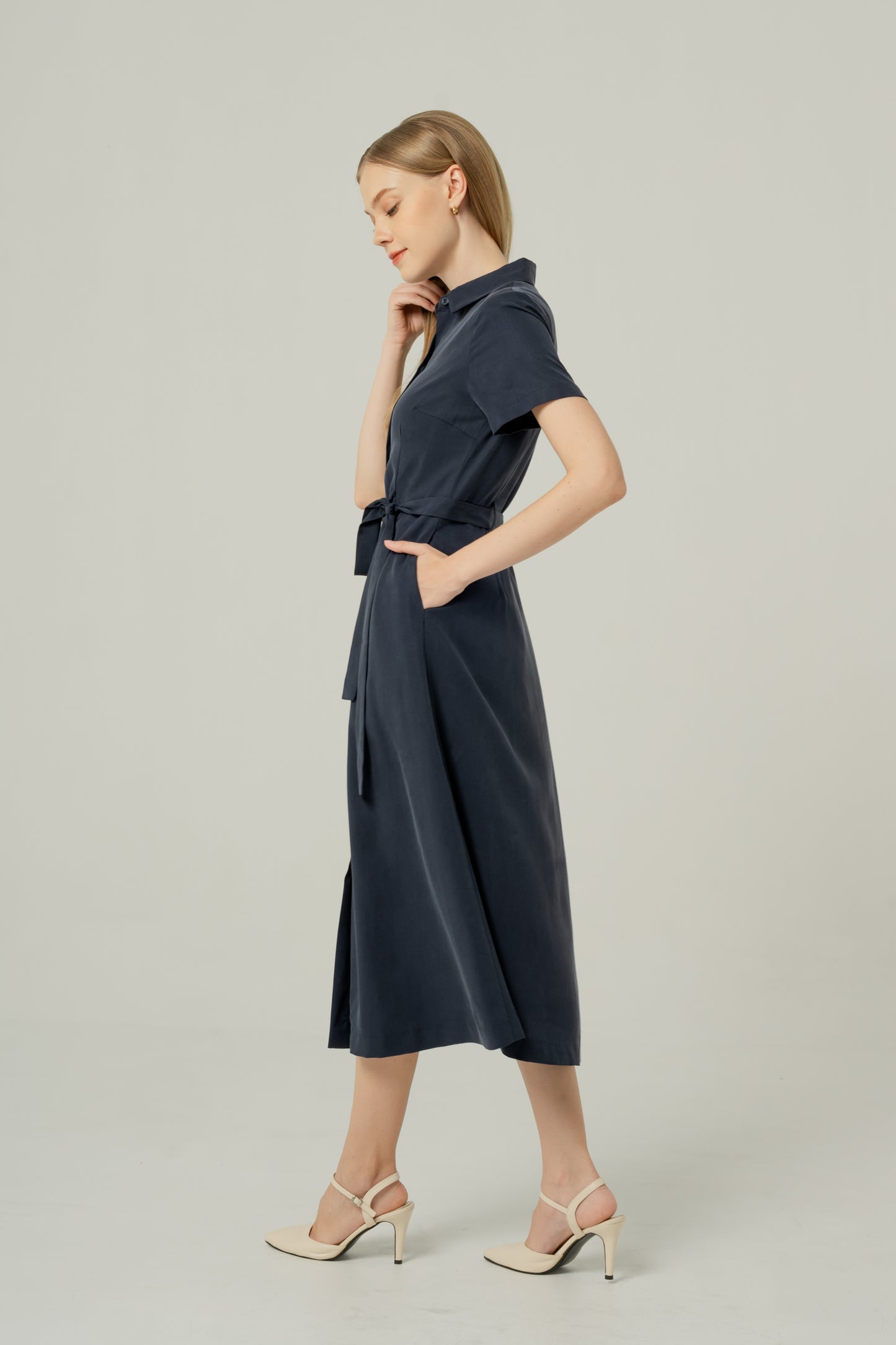 Classic Shirt Dress - Navy