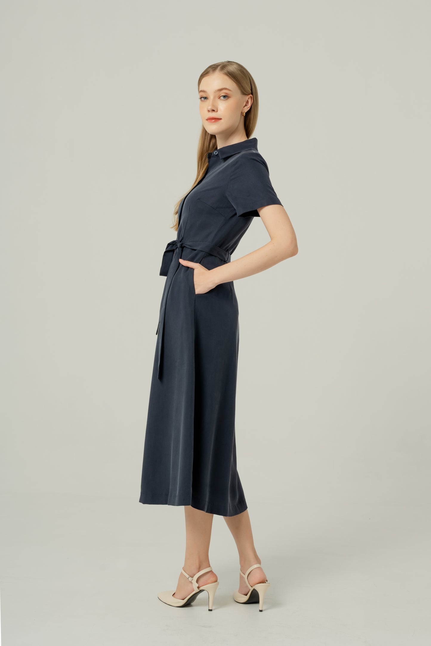 Classic Shirt Dress - Navy