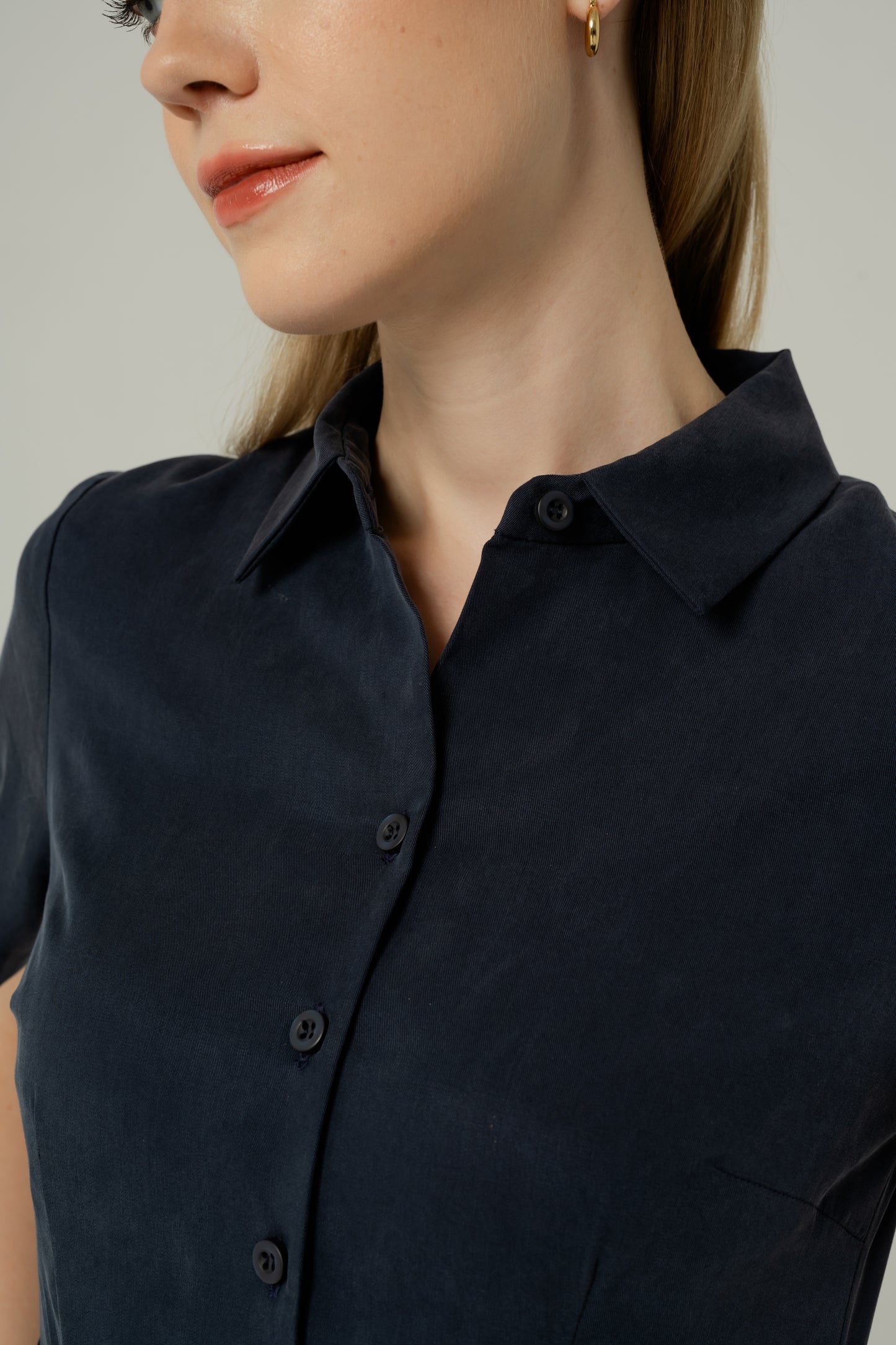 Classic Shirt Dress - Navy