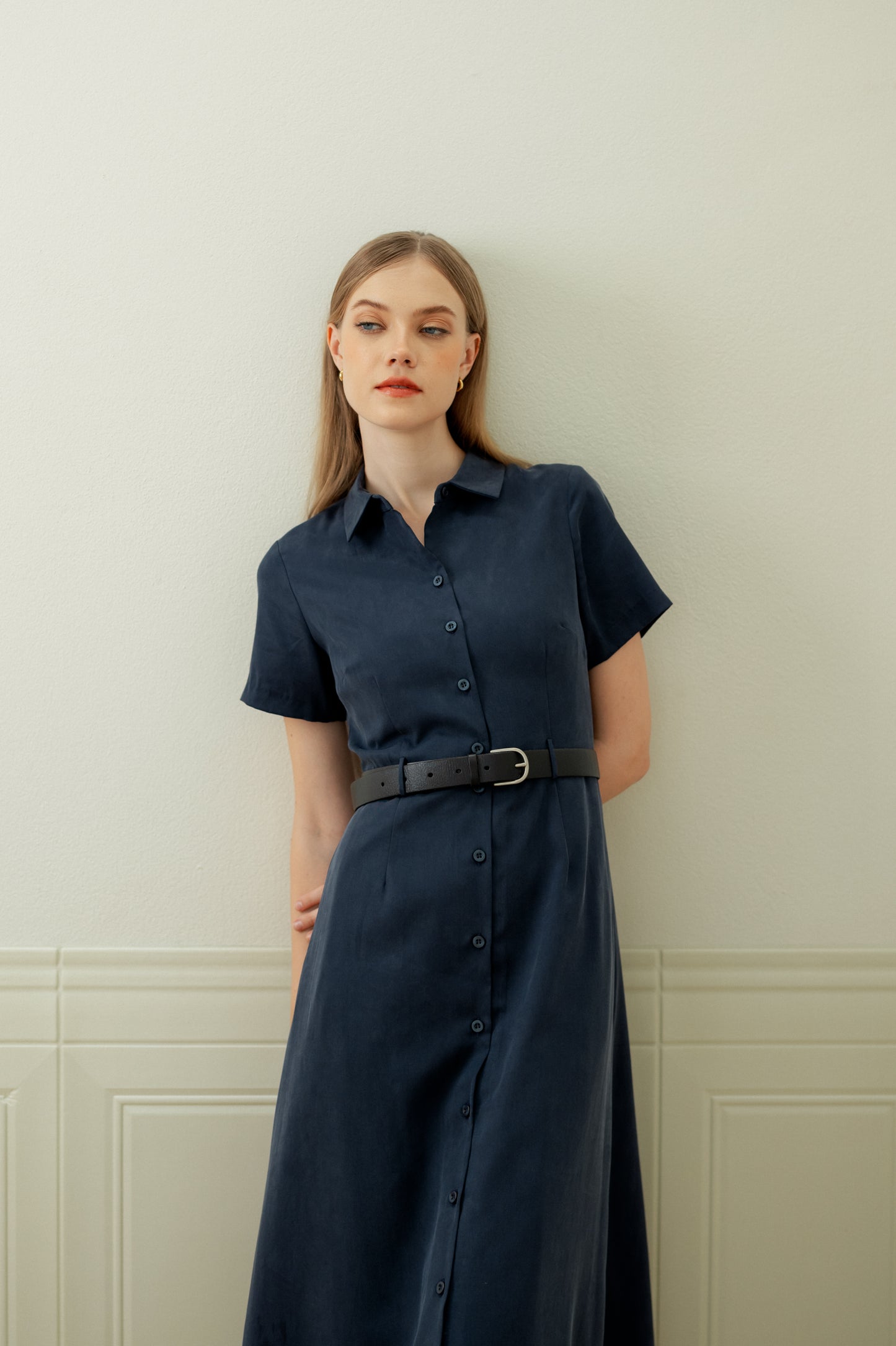 Classic Shirt Dress - Navy