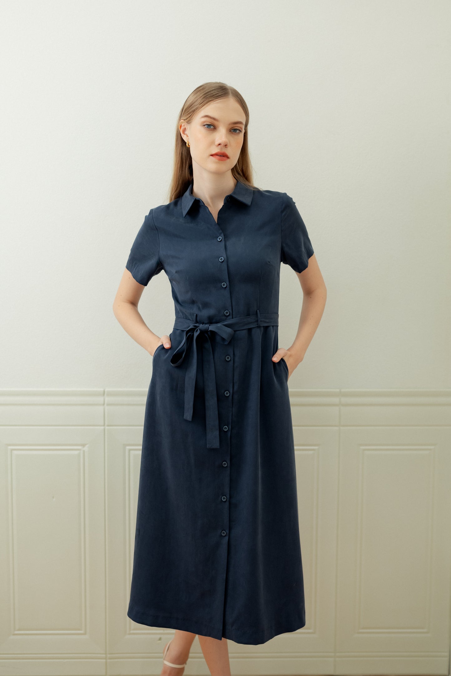 Classic Shirt Dress - Navy