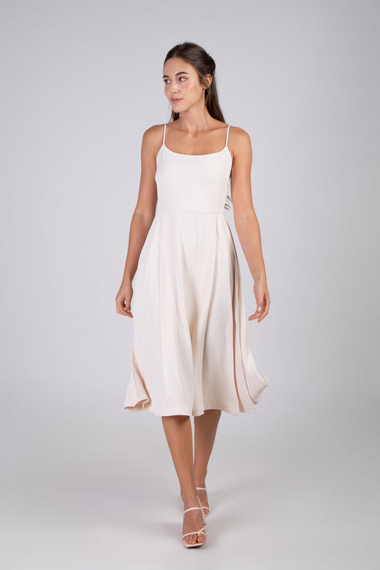 Pleated Midi Dress - Ivory