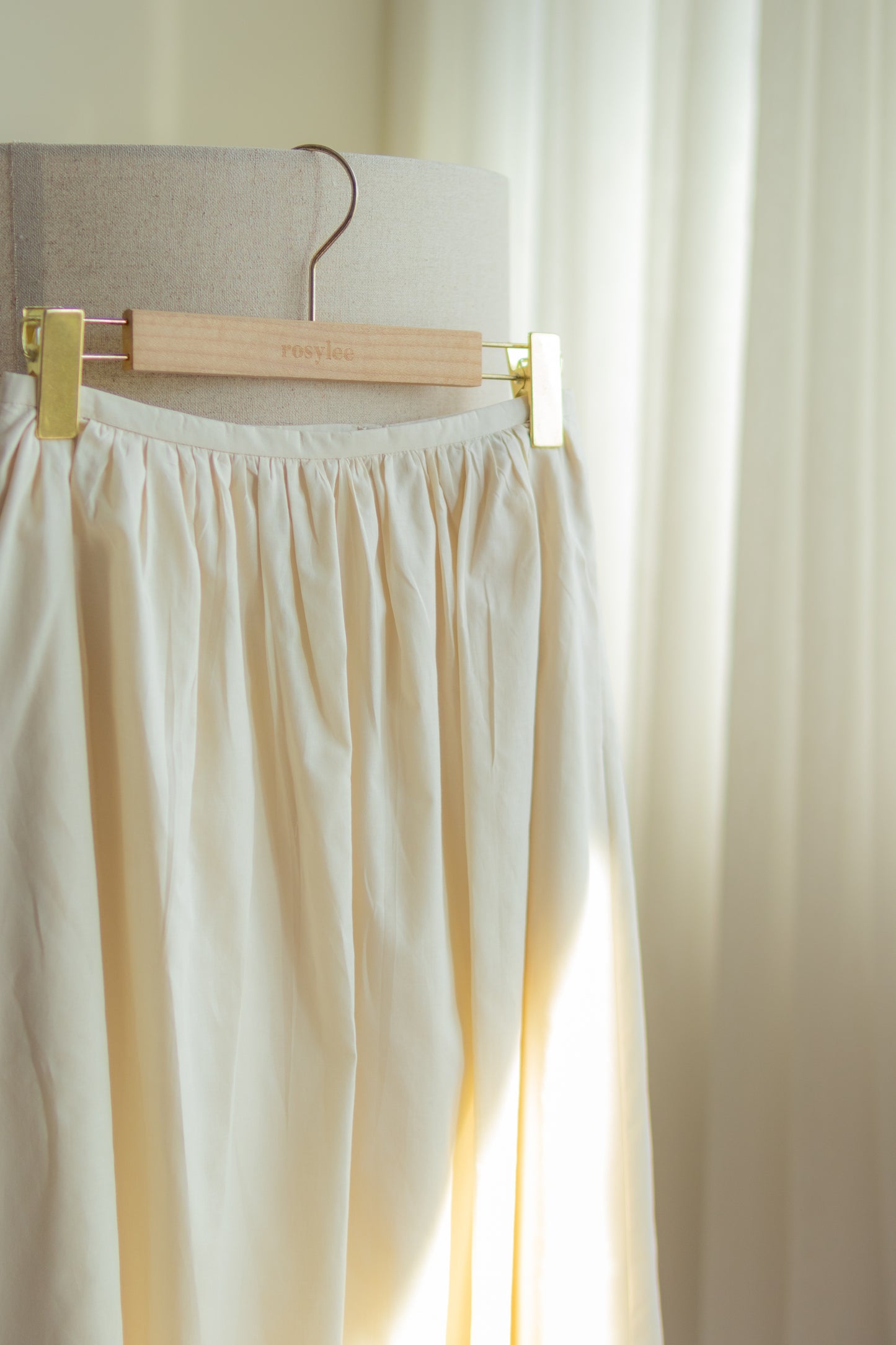 Gathered Midi Skirt - Natural