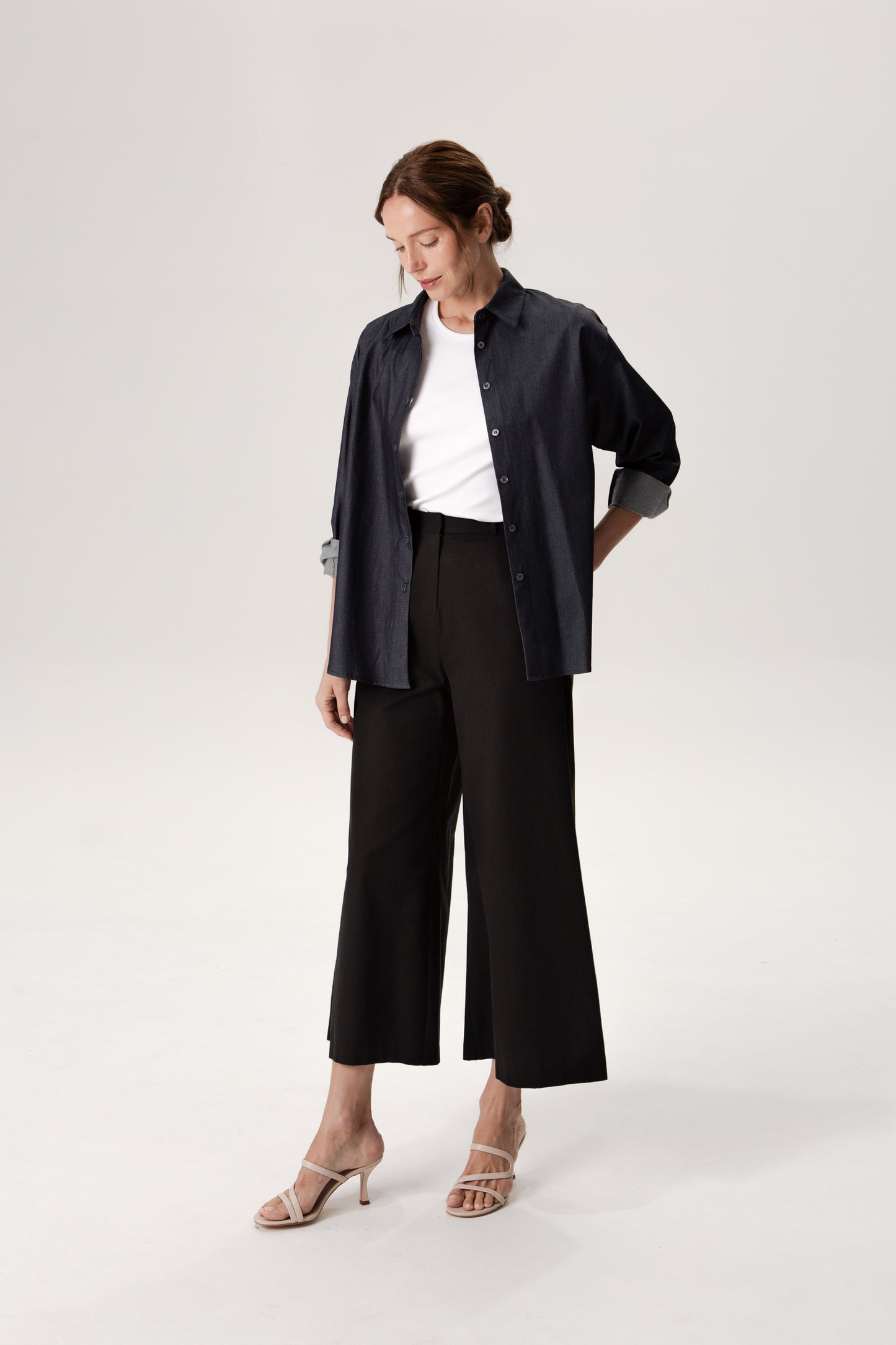 Courtyard Wide-Leg Trousers - Black