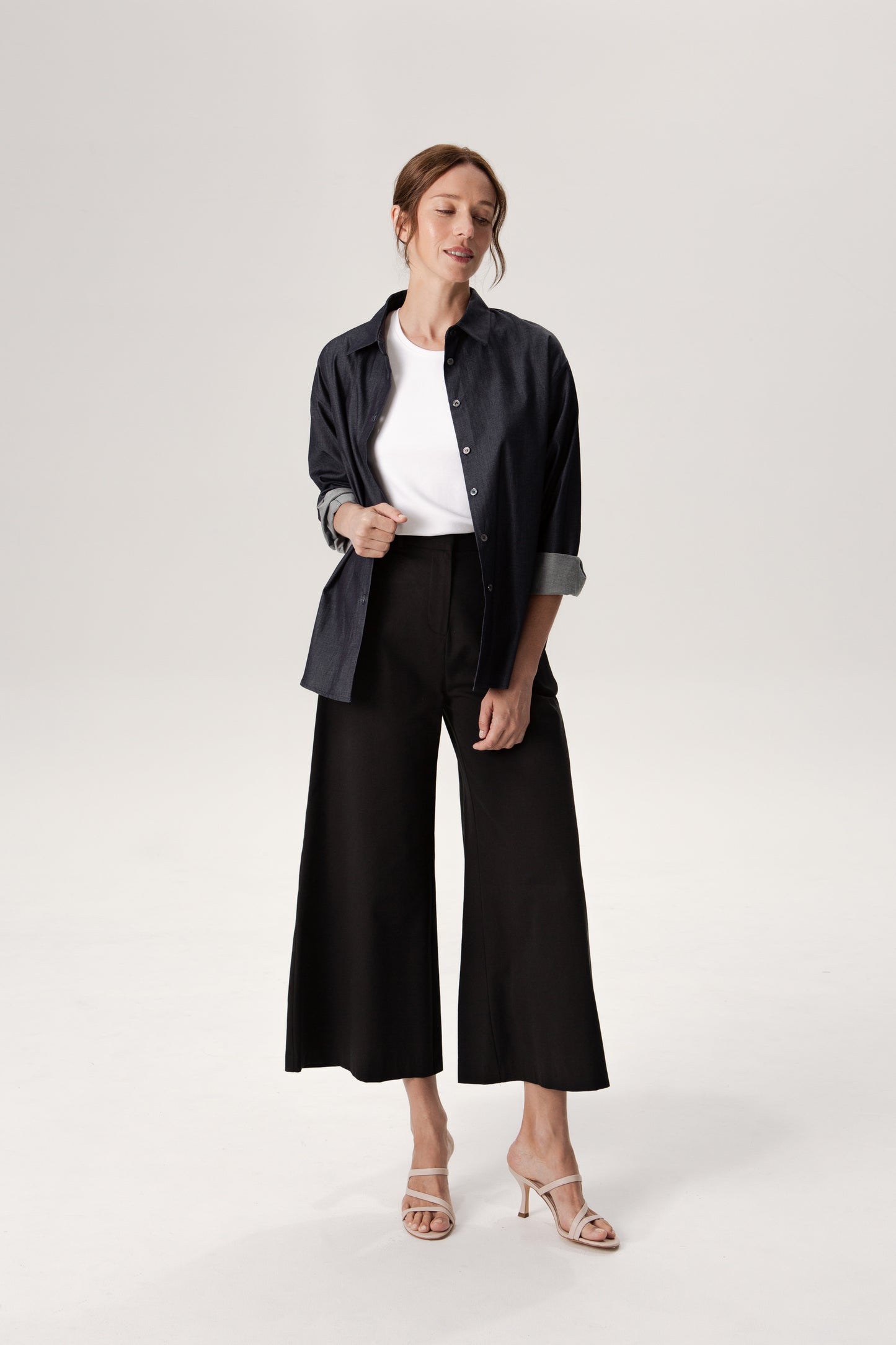 Courtyard Wide-Leg Trousers - Black