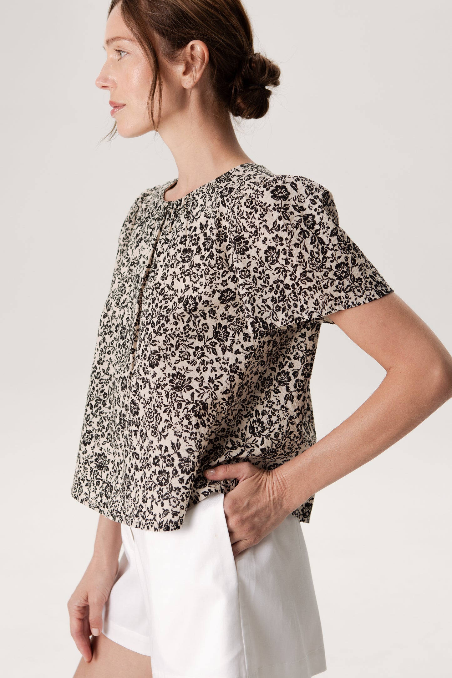 Weekend Gathered Blouse - Ink