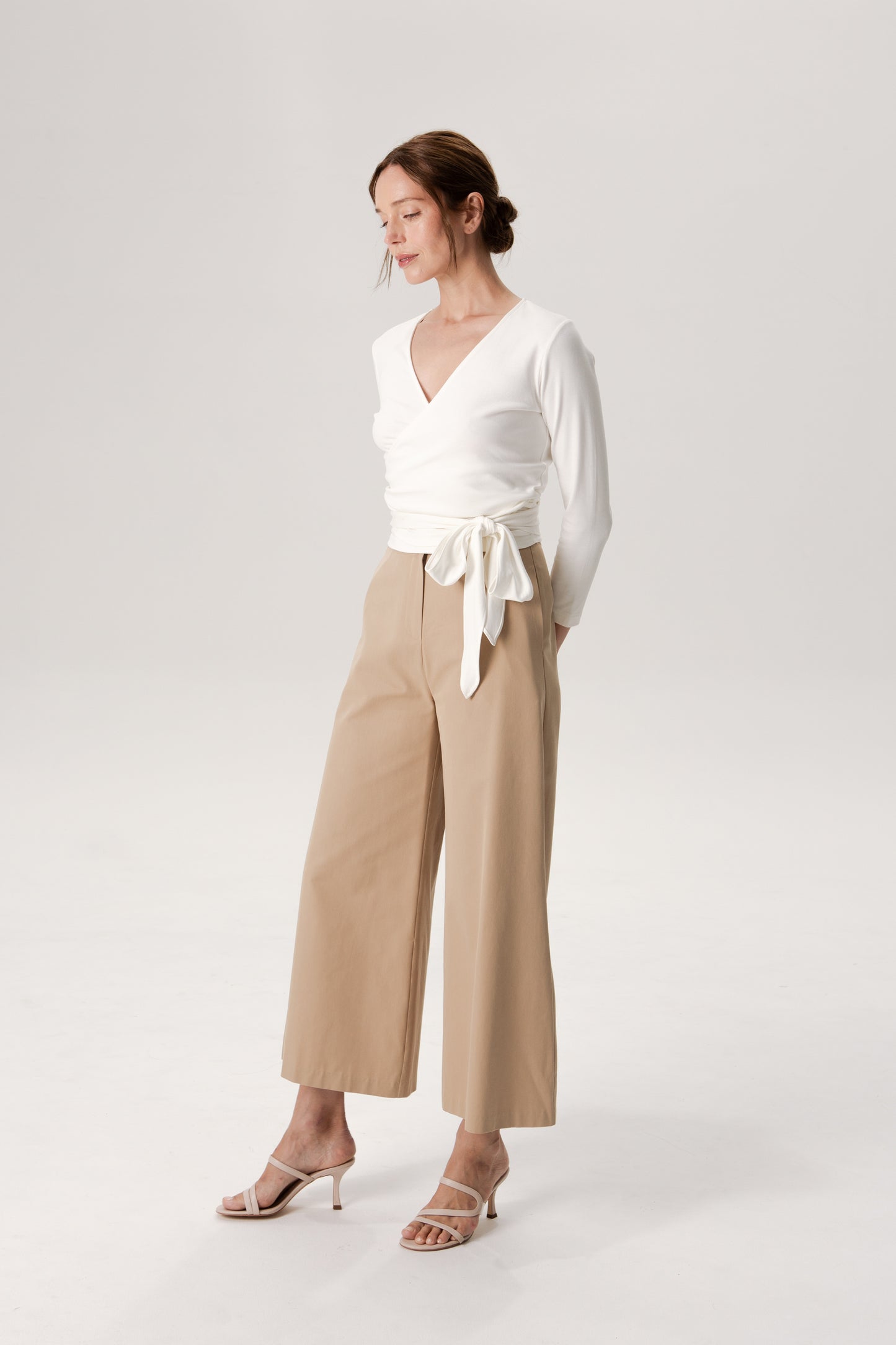 Courtyard Wide-Leg Trousers - Khaki
