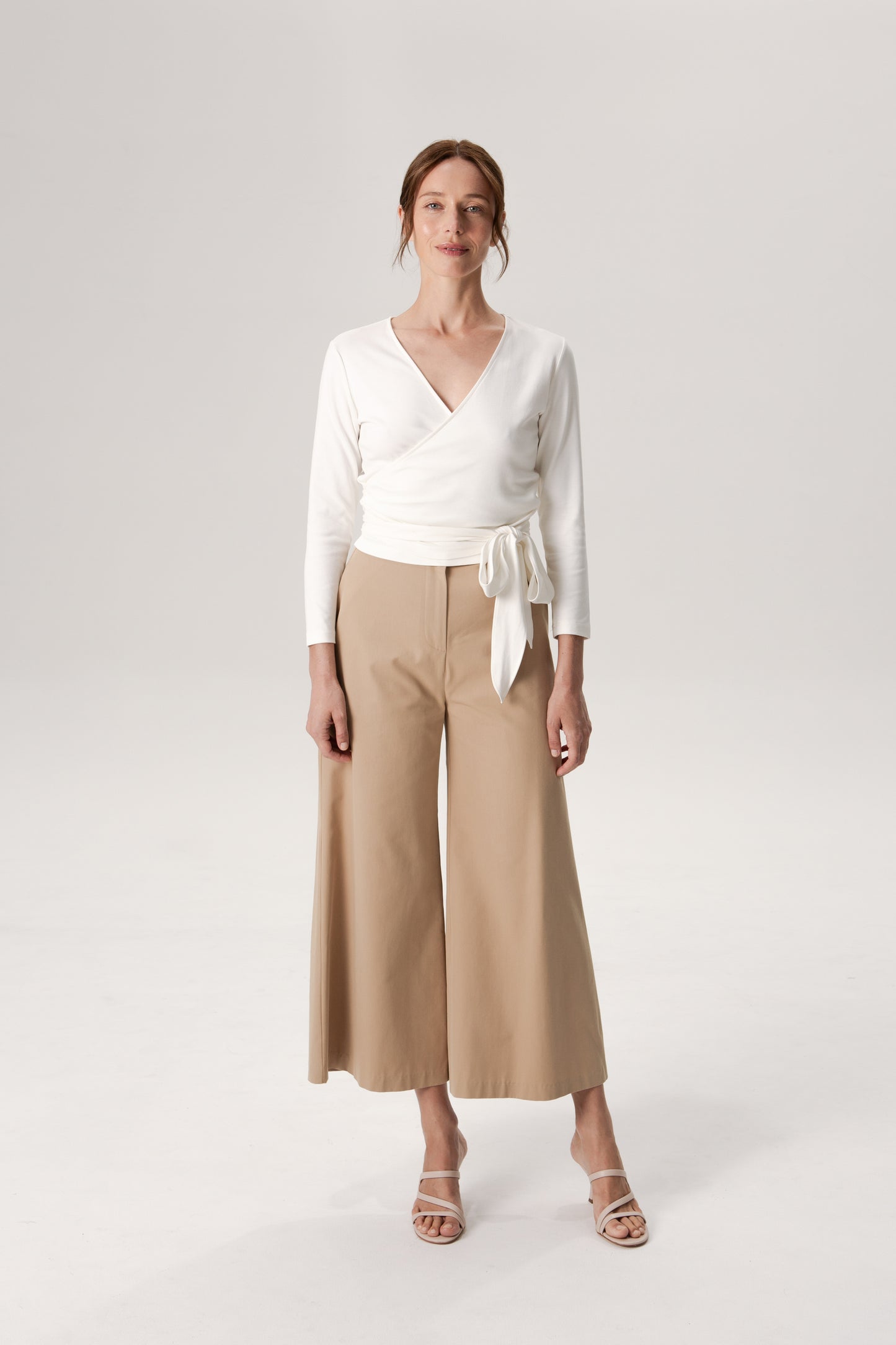 Courtyard Wide-Leg Trousers - Khaki