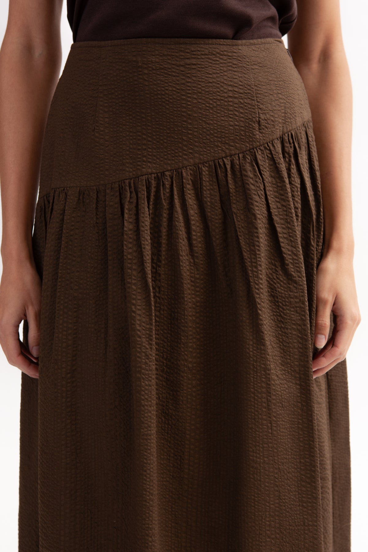 Asymmetrical Tea Skirt - Cocoa