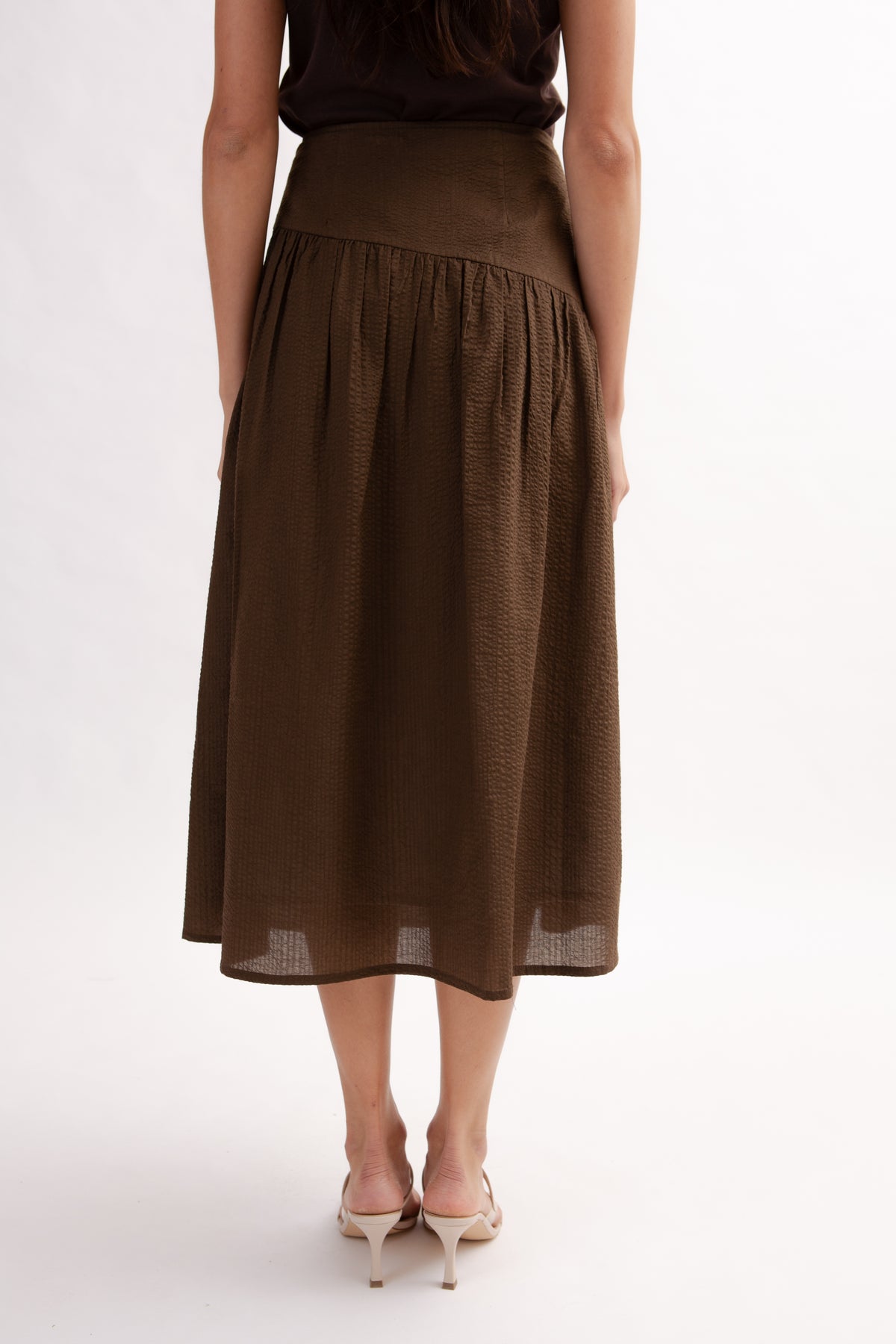 Asymmetrical Tea Skirt - Cocoa