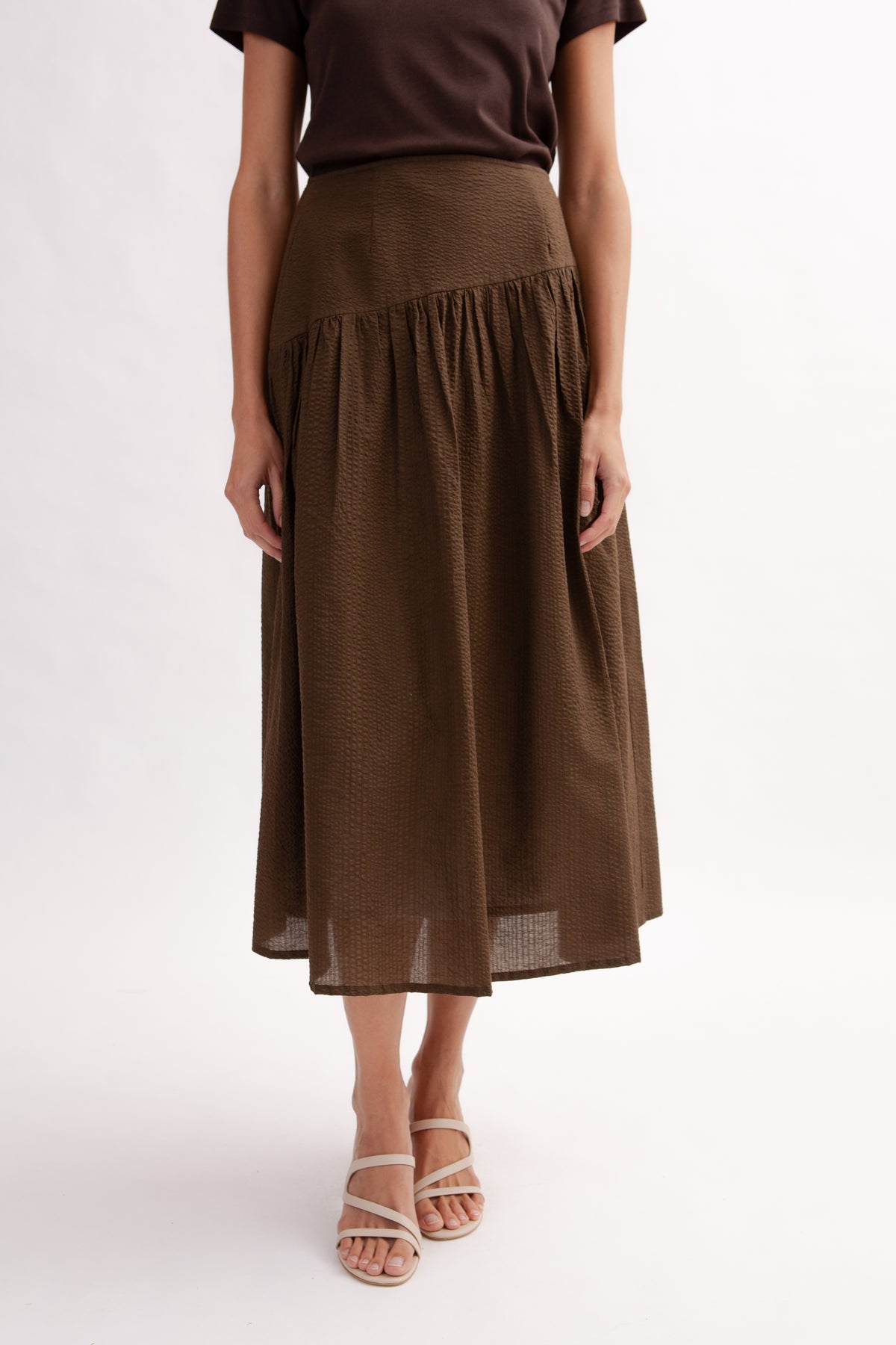 Asymmetrical Tea Skirt - Cocoa