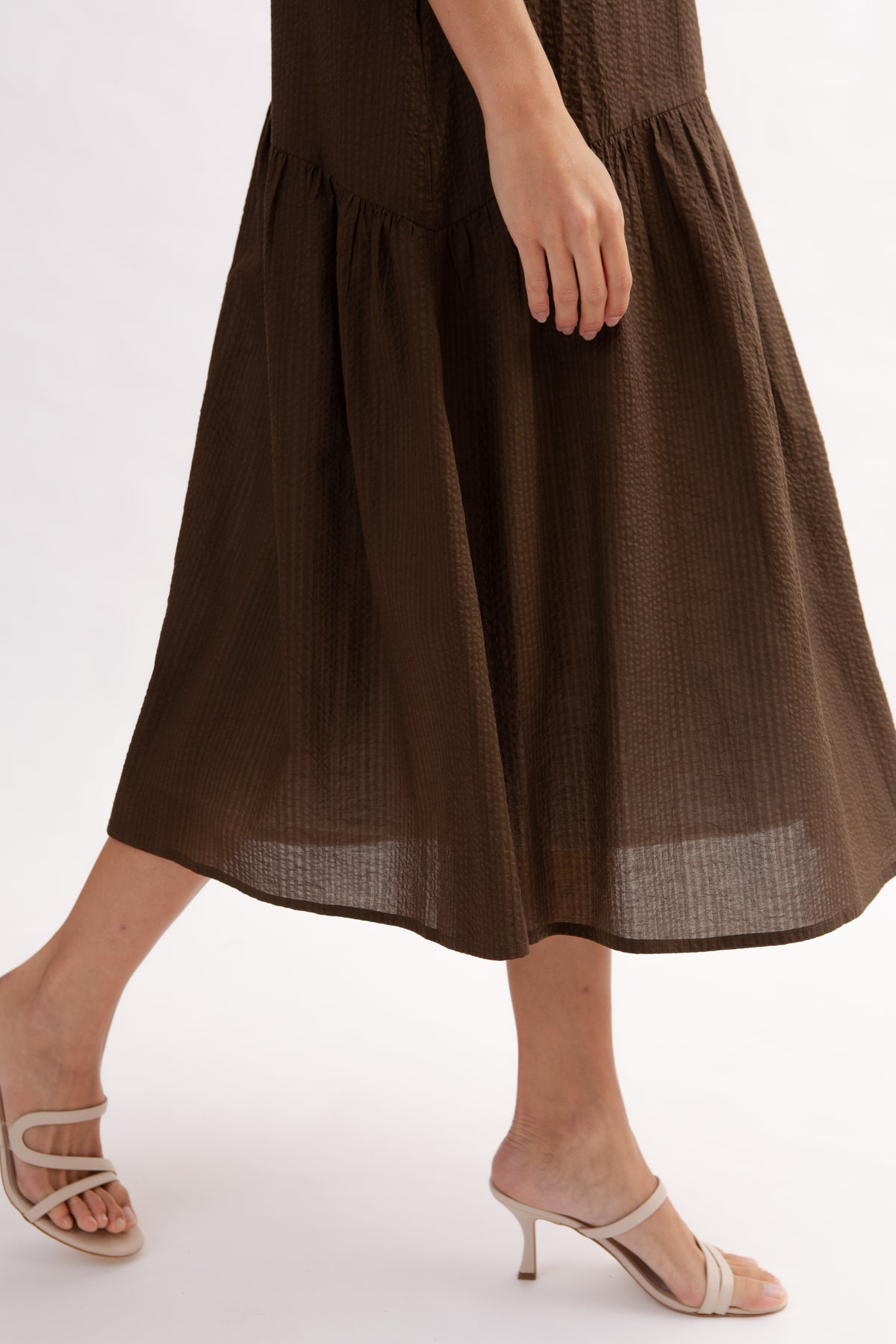Asymmetrical Halter Dress - Cocoa