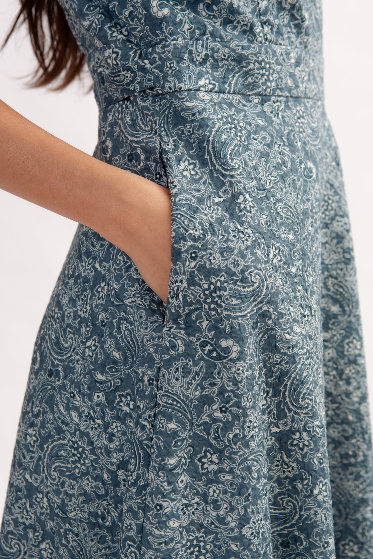 Poolhouse Wrap Dress in Print - Ocean