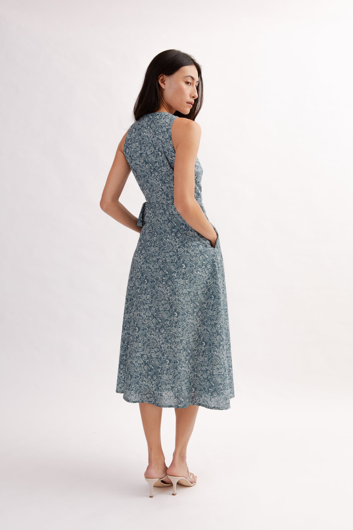 Poolhouse Wrap Dress in Print - Ocean