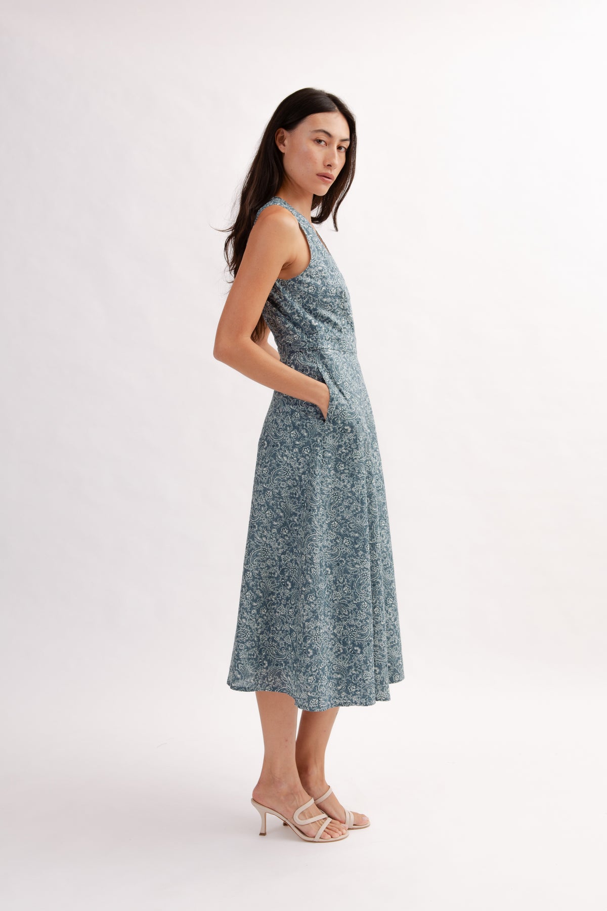 Poolhouse Wrap Dress in Print - Ocean