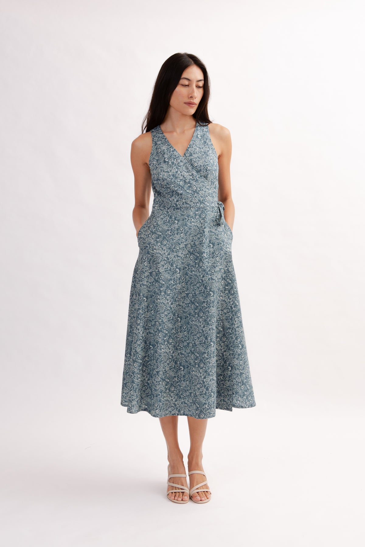 Poolhouse Wrap Dress in Print - Ocean
