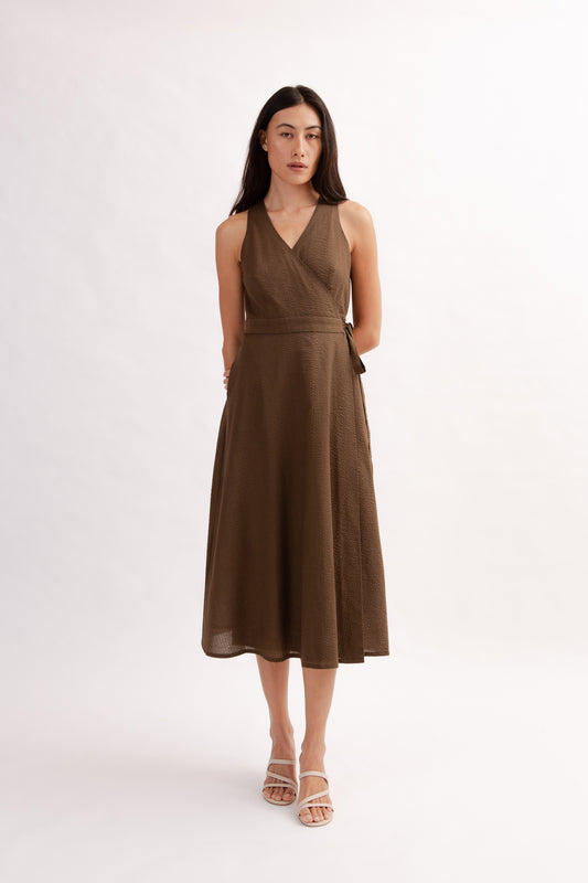 Poolhouse Wrap Dress - Cocoa