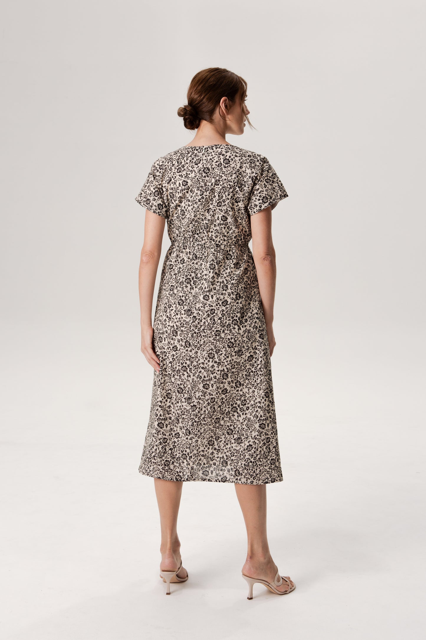 Relaxed Tie-Front Midi Dress - Ink